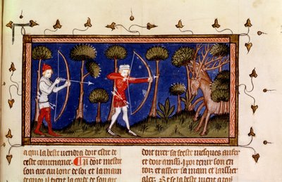 MMS Fr 12399 f.38 Scène de chasse, du Livre du roi Modus et de la reine Ration - French School