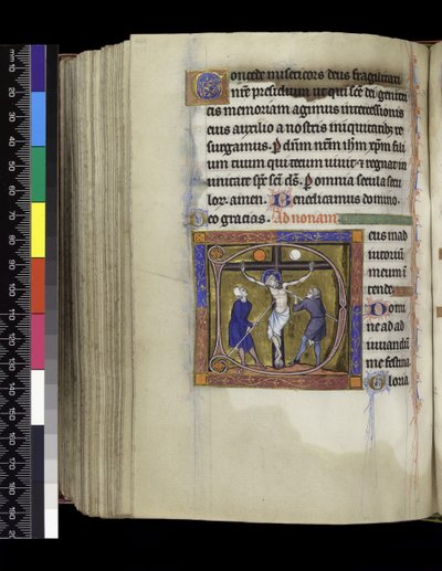 MS 300 f.217v, Crucifixion, du Psautier et Heures d