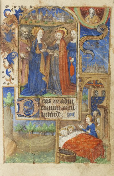 MS 39-1950 f.61r La Visitation, 1464 - French School