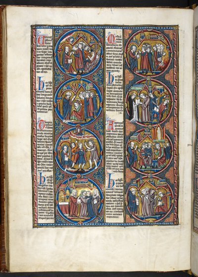 MS. Harley 1527, f.80v, miniatures de la Bible moralisée - French School