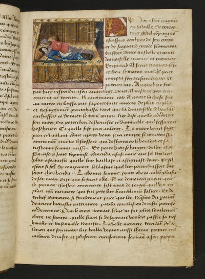 MS Hunter 252 012r Page de Cent Nouvelles Nouvelles, vers 1461-62 - French School