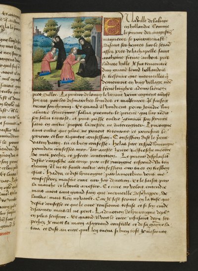 MS Hunter 252 016r Page de Cent Nouvelles Nouvelles, vers 1461-62 - French School