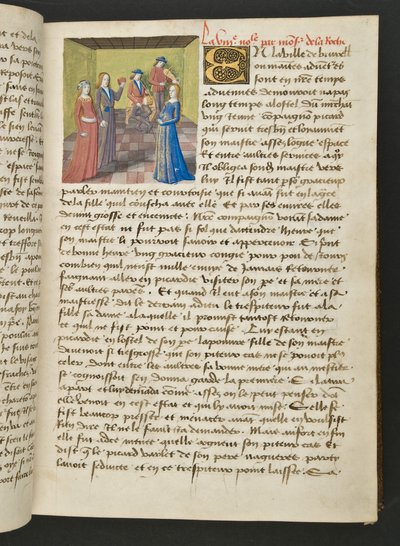 MS Hunter 252 019r Page de Cent Nouvelles Nouvelles, vers 1461-62 - French School
