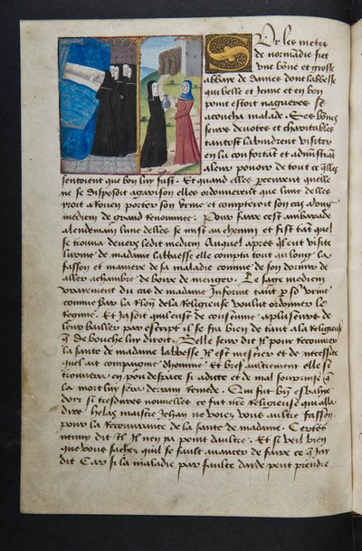MS Hunter 252 045v Page de Cent Nouvelles Nouvelles, vers 1461-62 - French School