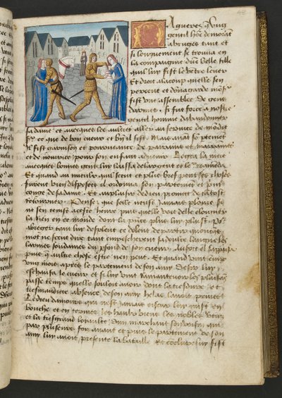 Page de Cent Nouvelles Nouvelles, c.1461-62 - French School