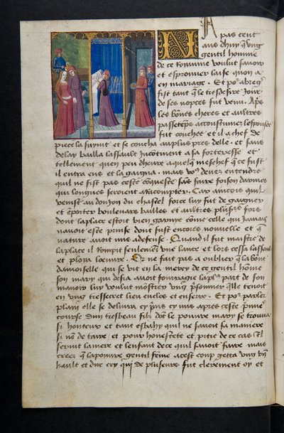 Page de Cent Nouvelles Nouvelles, c.1461-62 - French School