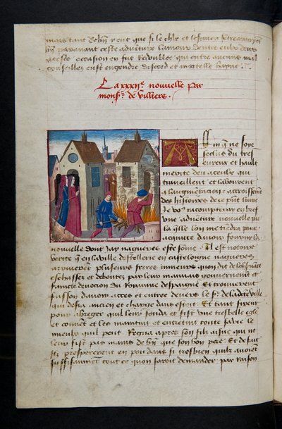 Page de Cent Nouvelles Nouvelles, c.1461-62 - French School