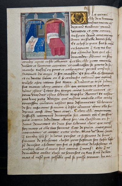 Page de Cent Nouvelles Nouvelles, c.1461-62 - French School