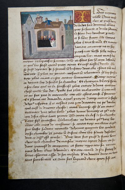 Page de Cent Nouvelles Nouvelles, c.1461-62 - French School