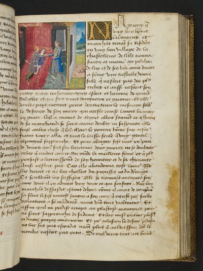 Page de Cent Nouvelles Nouvelles, c.1461-62 - French School