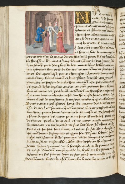 Page de Cent Nouvelles Nouvelles, c.1461-62 - French School