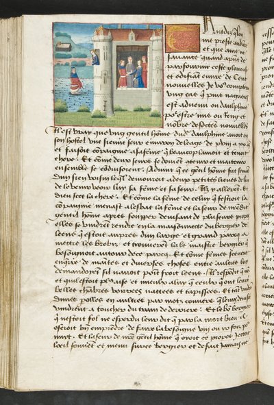 Page de Cent Nouvelles Nouvelles, c.1461-62 - French School