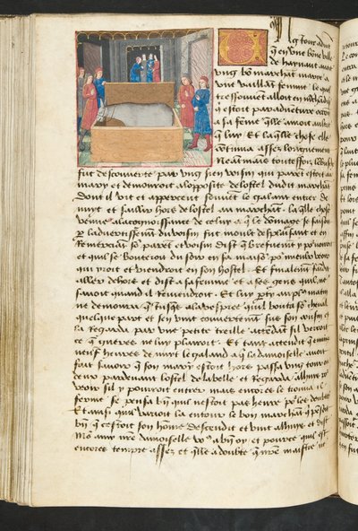 Page de Cent Nouvelles Nouvelles, c.1461-62 - French School
