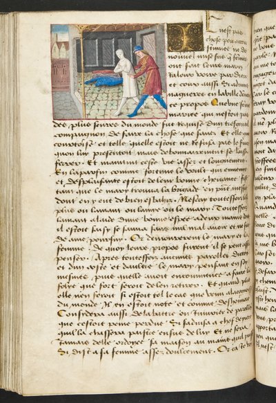 Page de Cent Nouvelles Nouvelles, c.1461-62 - French School