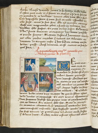Page de Cent Nouvelles Nouvelles, c.1461-62 - French School