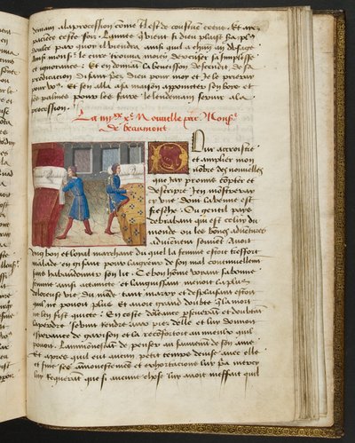 Page de Cent Nouvelles Nouvelles, c.1461-62 - French School