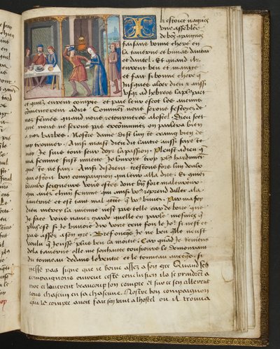 Page de Cent Nouvelles Nouvelles, c.1461-62 - French School