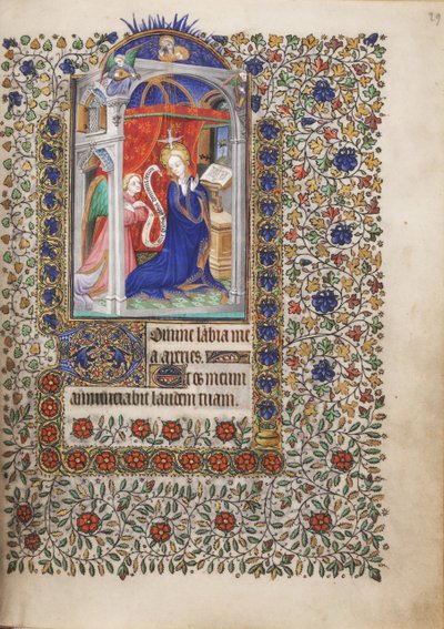 MS Widener 6 f.29r, Annonciation, d