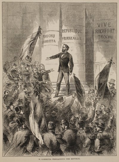 M. Gambetta proclamant la République, septembre 1870, illustration de l