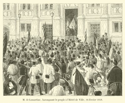 M. de Lamartine, haranguant le peuple à l