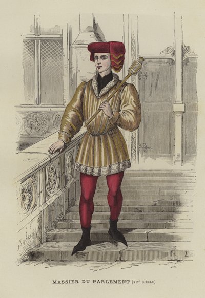 Porte-masse du Parlement de Paris, 14ème siècle - French School