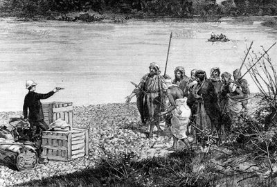 Madame Dieulafoy attaquée par des Arabes pilleurs, vers 1880-99 - French School