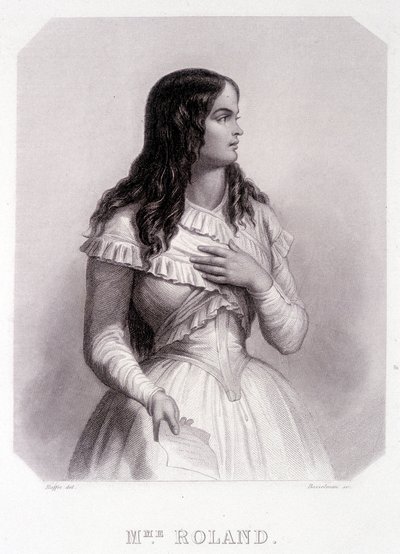 Madame Roland (ou Roland de la Platière, Jeanne Marie ou Monon Philipon), femme politique française (1754-1793) - gravure - French School