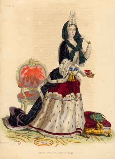 Madame de Maintenon (gravure en couleur) - French School