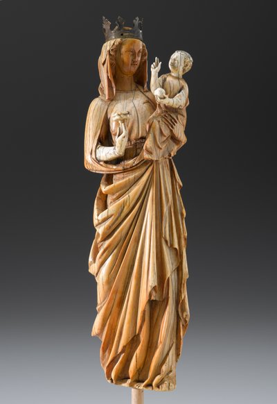 Madonna et Enfant, c.1260-1290 (ivoire et métal) - French School