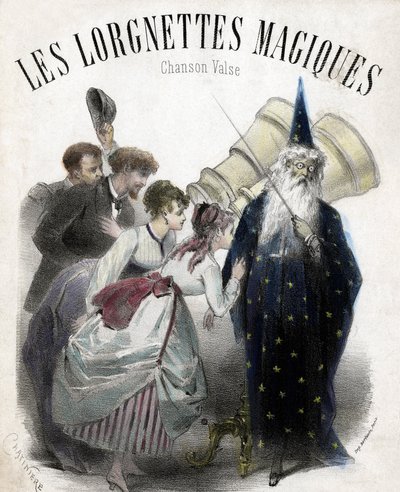 Lorgnettes magiques, chanson pour valse populaire. Lithographie - French School