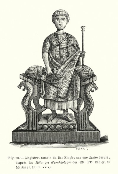 Magistrat romain du Bas-Empire sur une chaise curule; d