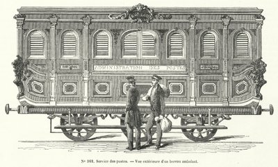 Voiture postale sur les chemins de fer français - French School