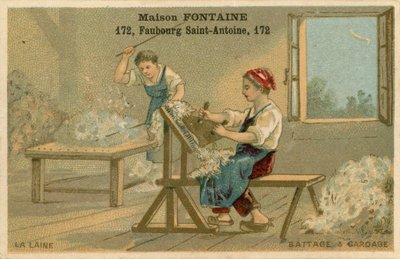 Carte commerciale Maison Fontaine, battage et cardage - French School