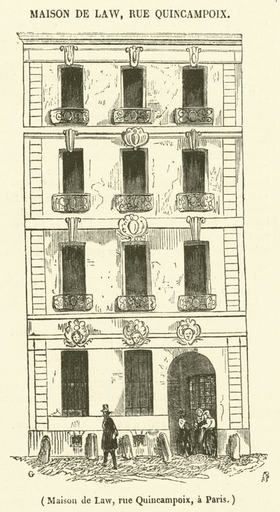 Maison de Law, rue Quincampoix, à Paris - French School