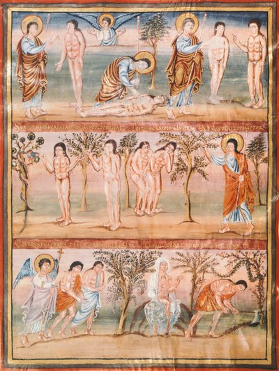 Page de manuscrit représentant des épisodes de la vie d