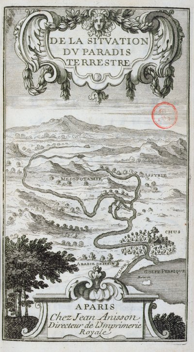 Carte de De La Situation du Paradis Terrestre, 1691 - French School