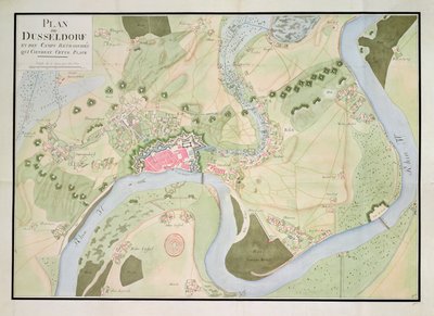 Carte de Düsseldorf et des camps fortifiés - French School