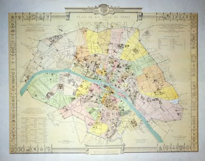 Carte de Paris en 1789, 1887 - French School