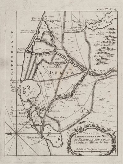 Carte du delta du Nil - French School