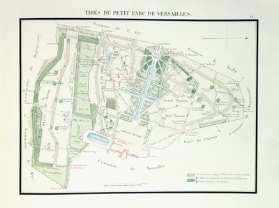 Carte du Petit Parc de Versailles, 1818-1819 - French School