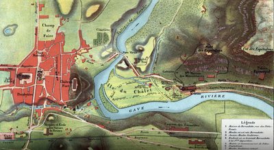 Carte du pays de Lourdes en 1877 : elle montre l