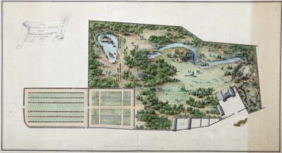 Carte du jardin de Chanvry (Seine et Oise) - French School