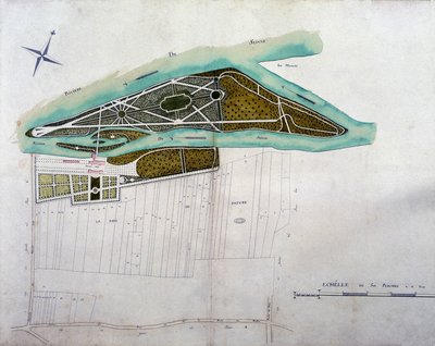 Carte du jardin de Moulin Joly. Planche de l