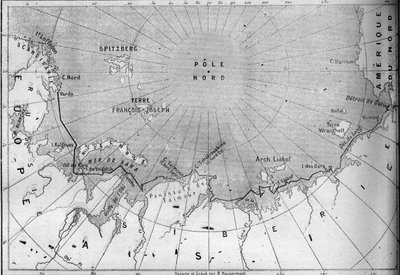 Carte du voyage du « Vega » tracée par l