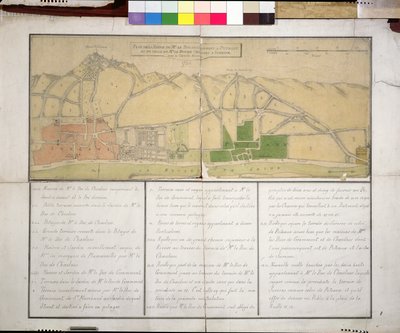 Carte montrant le Château de Puteaux, 1722 - French School