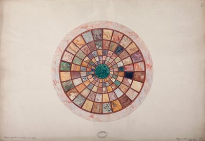 Mosaïque de marbre sur le dessus du piédestal fait pour la princesse Elisa, c.1900-20 - French School