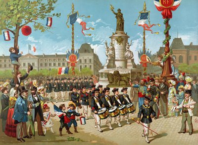 Marche des bataillons scolaires le 14 juillet 1883 à la Place de la République - French School