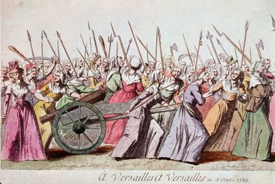 Marche des femmes sur Versailles, Paris, 5 octobre 1789 (gravure) - French School