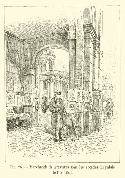 Marchands de gravures sous les arcades du palais de l