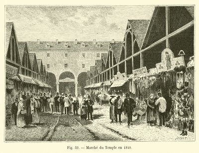 Marché du Temple en 1840 - French School